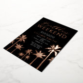 トロピカル誕生日ウィークエンドフォイル招待状 箔招待状 (回転した状態)