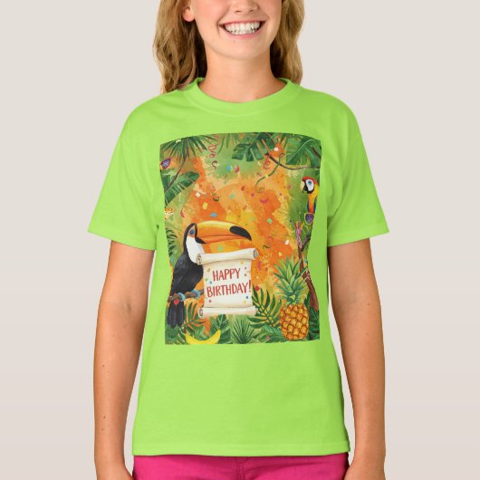 トロピカル誕生日バイナターシャアメリカ Tシャツ (正面)