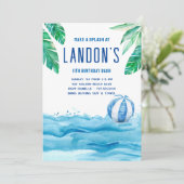 トロピカル誕生日プールパーティー 招待状 (スタンド正面)