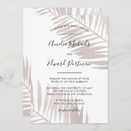 トロピカル赤面パームズ結婚式招待状 招待状