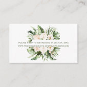 トロピカル赤面ピンクフローラRSVPへWebサイト | エンクロージャーカード (正面)