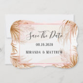 トロピカル赤面ピンク&パンパスザデイト 招待状 (正面)