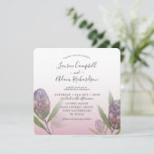 トロピカル赤面ピンク&パープル結婚フローラ 招待状 (スタンド正面)