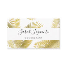 トロピカル金ゴールドとホワイトパーム葉デザイン2