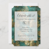 トロピカル金ゴールドエメラルドグリーン離れズ 招待状 (正面)