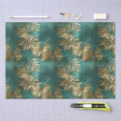 トロピカル金ゴールドエメラルドグリーン離れズ 薄葉紙 (クラフト)