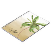 トロピカル金ゴールドグリーンパームツリー ノートブック (左側)