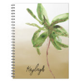 トロピカル金ゴールドグリーンパームツリー ノートブック (正面)