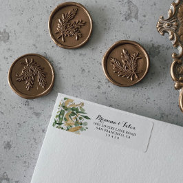 トロピカル金ゴールドグリーンフリージ差出人住所 ラベル