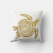 トロピカル金ゴールドタートルハワイモダンホワイト クッション (裏面)