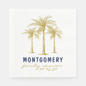 トロピカル金ゴールドパームカスタムツリー懇親会 スタンダードランチョンナプキン (正面)