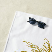 トロピカル金ゴールドパームカスタムツリー懇親会 ビーチタオル (インサイチュ)