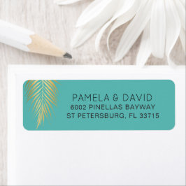 トロピカル金ゴールドパームカリブのフロンドオンブルー ラベル