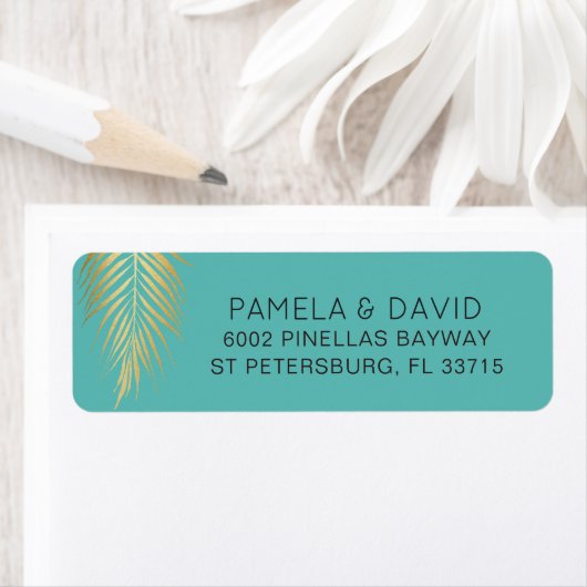 トロピカル金ゴールドパームカリブのフロンドオンブルー ラベル (インサイチュ)