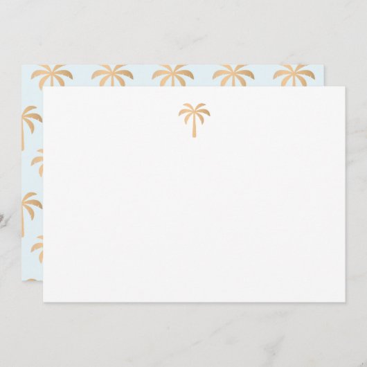 トロピカル金ゴールドパームツリーサンキューカード サンキューカード (正面/裏面)