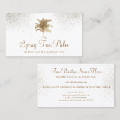 トロピカル金ゴールドパームツリースプレータンスパークル 名刺 (正面/裏面)