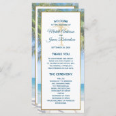 トロピカル金ゴールドパームツリービーチ結婚写真 プログラム (正面/裏面)