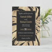 トロピカル金ゴールドモンステラリーフブラックデザイン (スタンド正面)