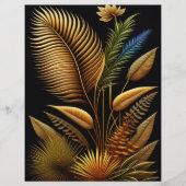 トロピカル金ゴールドリーズのアートワークのスクラップブック紙 (正面)