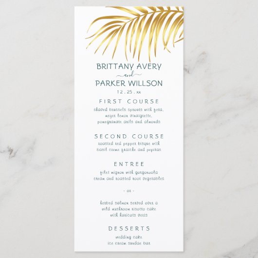 トロピカル金ゴールド結婚のメニュー メニュー (正面)