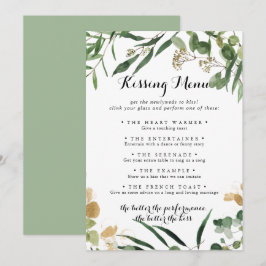 トロピカル金ゴールド結婚グリーンキスをするのメニューゲームカード