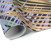 トロピカル金ゴールド葉パームカラフルデザイン ラッピングペーパー (ロールコーナー)