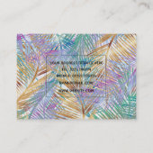 トロピカル金ゴールド葉パームデザイン 名刺 (裏面)