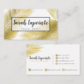 トロピカル金ゴールド葉パームデザイン 名刺 (正面/裏面)