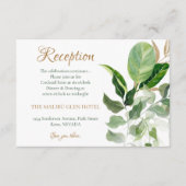 トロピカル金ゴールド&グリーンモンステラ葉披露宴 エンクロージャーカード (正面)