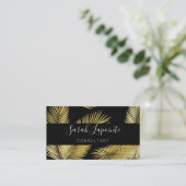 トロピカル金ゴールド&ブラックパーム離れデザイン2 名刺 (スタンド正面)