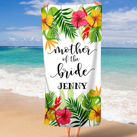 トロピカル開花マザーオブザブライド・ギフト バスタオル