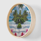 "トロピカル開花時間 – アイランドパラダイスウォールクロック 壁時計 (傾斜)