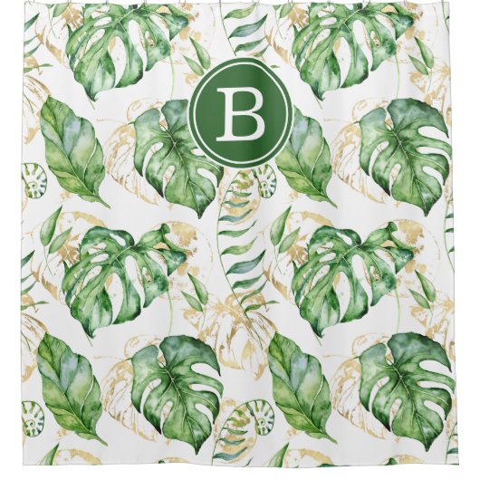 トロピカル離れイニシャルシャワーカーテン シャワーカーテン (正面)