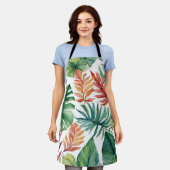 トロピカル離れオレンジとグリーン エプロン (着用した状態)