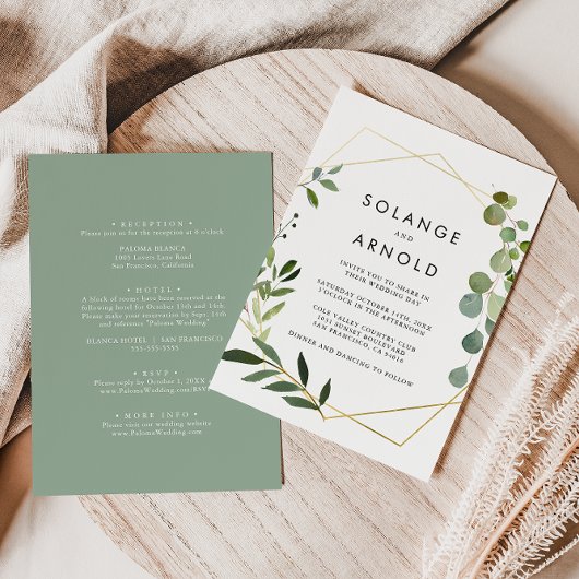 トロピカル離れグリー・バックフォーマル結婚ズ 招待状