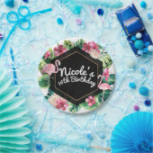 トロピカル離れハイビスカスフラミンゴエレガントパーティー ペーパープレート (パーティー)