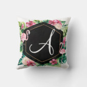 トロピカル離れハイビスカスフラミンゴスサマーシック クッション (裏面)