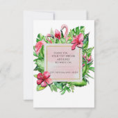 トロピカル離れハイビスカスフラミンゴスサンキューカード サンキューカード (裏面)