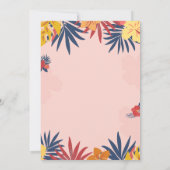 トロピカル離れハイビスカスフラミンゴススイーツ16 招待状 (裏面)