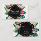 トロピカル離れハイビスカスフラミンゴスRefer a friend 紹介カード (正面/裏面)