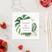 トロピカル離れパメ素朴の緑結婚草 スタンダードカクテルナプキン (インサイチュ)