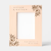 トロピカル離れパーム名前をカスタムするズ結婚デイズ レーザー彫刻フレーム (正面)