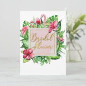 トロピカル離れフラミンゴスブライダルシャワー招待 招待状 (スタンド正面)