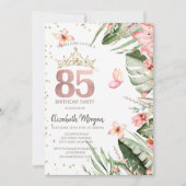 トロピカル離れフラワーズダイヤモンド85誕生日 招待状 (正面)