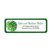 トロピカル離れライツおもしろいビーチクリスマスホリデー ラベル (正面)