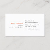 トロピカル離れレンタルのロゴをオレンジに付ける 名刺 (裏面)