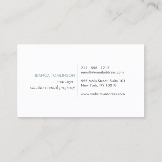 トロピカル離れレンタルロゴonアクア 名刺 (裏面)