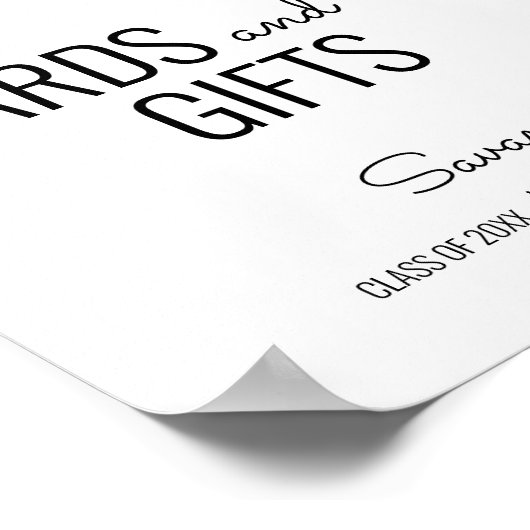 トロピカル離れ卒業カードとギフトサイン ポスター (角)