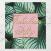 トロピカル離れ誕生日50と素晴らしい50 ワインラベル (シングルラベル)