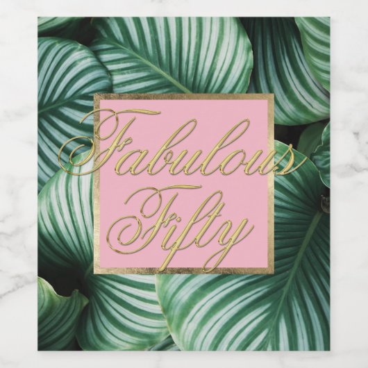 トロピカル離れ誕生日50と素晴らしい50 ワインラベル (シングルラベル)